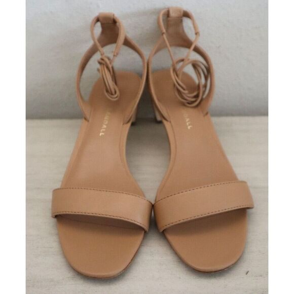 Loeffler Randal Women's Sz 6B Dune/Beige Jackie Mid-Heel Ankle Wrap Sandals - Picture 2 of 16